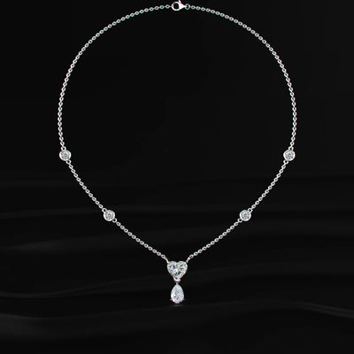 Pear Diamond Drop Necklace