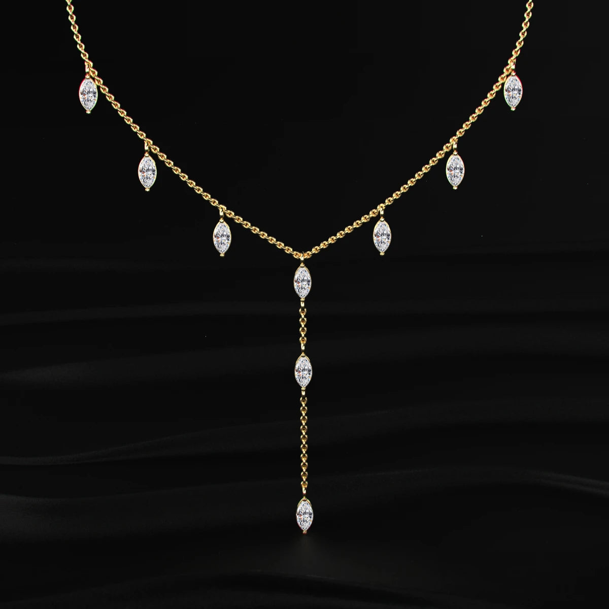 Marquise Diamond Y Necklace