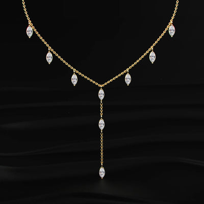 Marquise Diamond Y Necklace