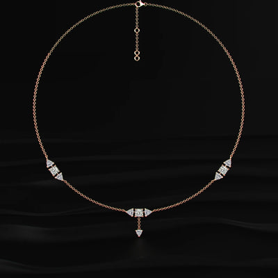 Trillion Cut Diamond Drop Necklace
