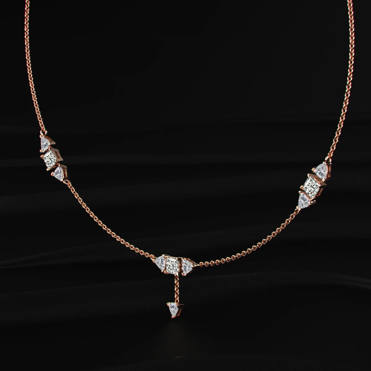 Trillion Diamond Drop Necklace