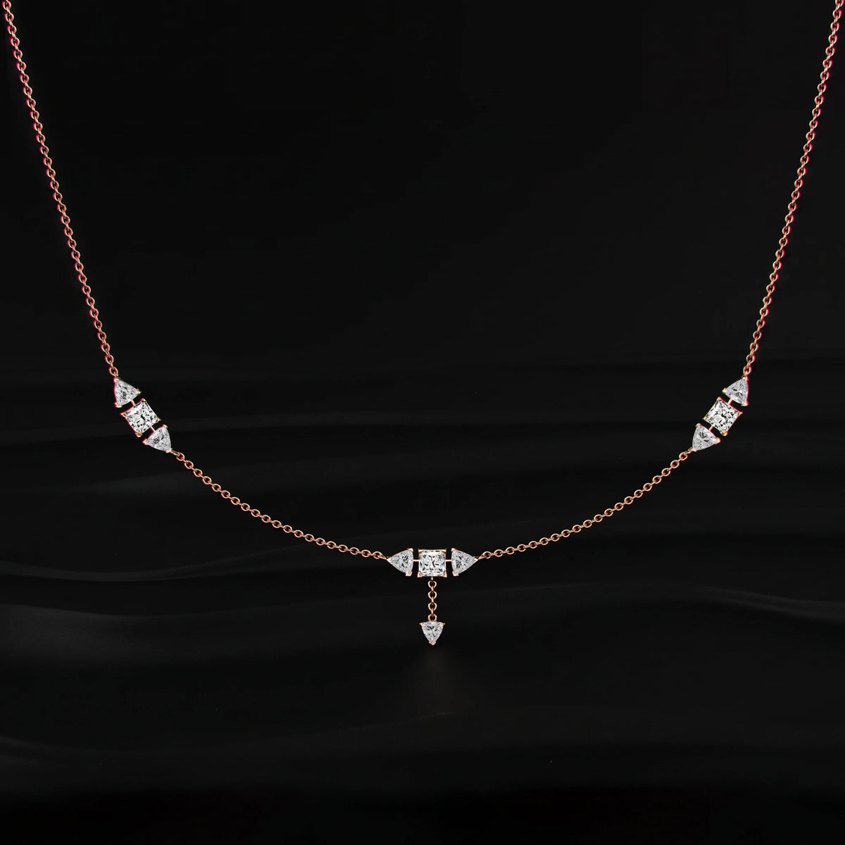  Asscher Cut Diamond Drop Necklace