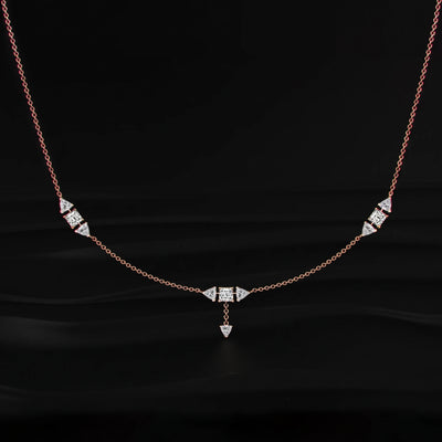  Asscher Cut Diamond Drop Necklace
