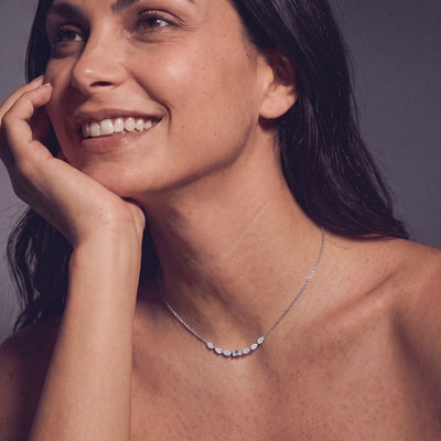 Multi-Shape Diamond Accent Necklace | Earthly Jewels | Model Image