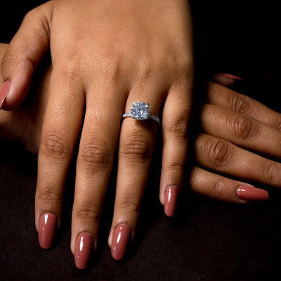 Round Diamond Ring With Hidden Halo | Earthly Jewels #diamond-shape_round
