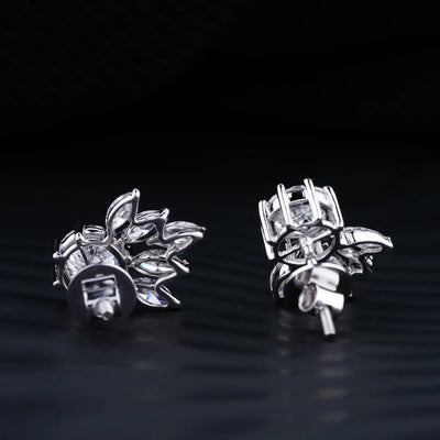 Flower Diamond Stud Earrings | Earthly Jewels