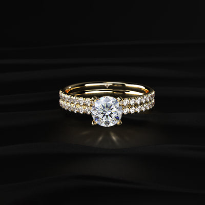 Round Solitaire Double Shank Ring | Earthly Jewels