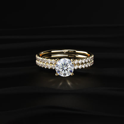 Round Solitaire Double Shank Ring | Earthly Jewels