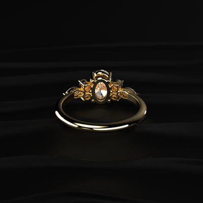 Oval Engagement Ring with Side Accents | Earthly Jewels
