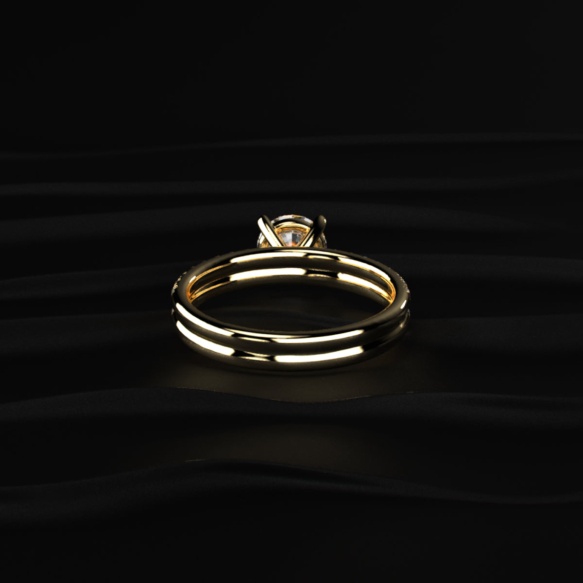 Round Solitaire Double Shank Ring | Earthly Jewels