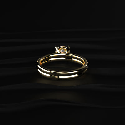 Round Solitaire Double Shank Ring | Earthly Jewels