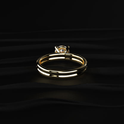 Round Solitaire Double Shank Ring | Earthly Jewels