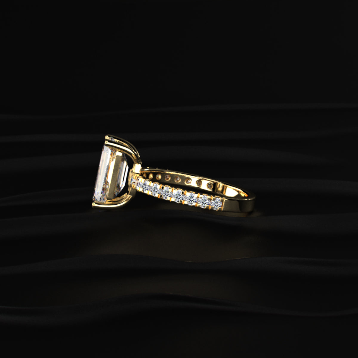 Basket of Mixed Cushion Solitaire Ring | Earthly Jewels