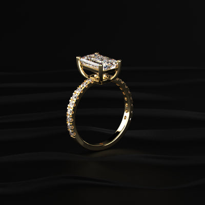 Basket of Mixed Cushion Solitaire Ring | Earthly Jewels