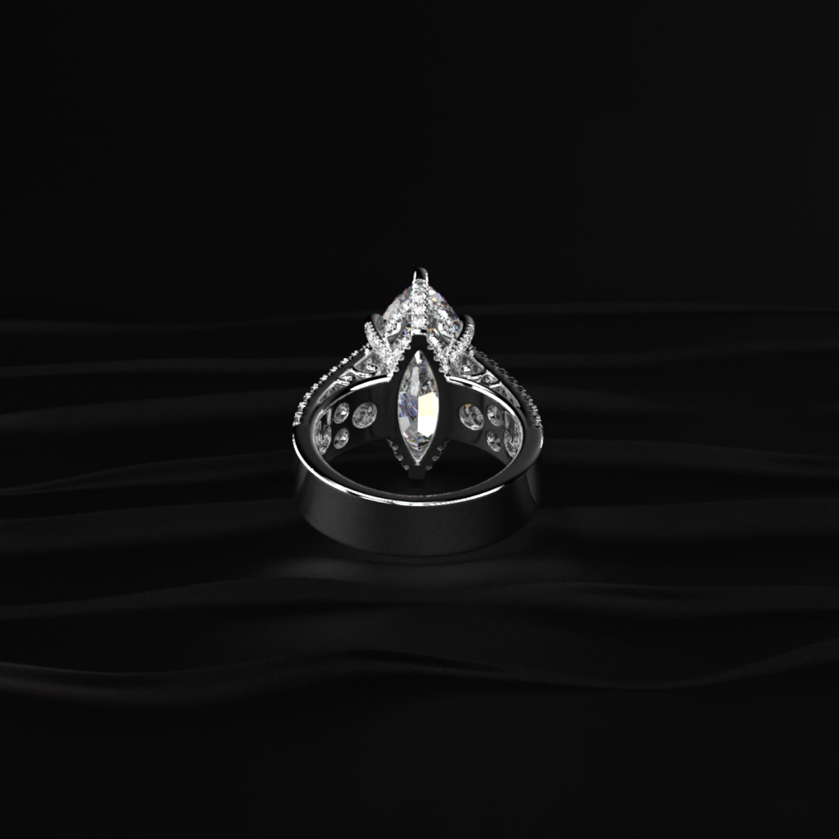 Marquise Cut Solitaire Diamond Ring | Earthly jewels