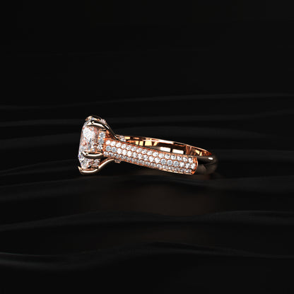 Heart Shaped Hidden Halo Engagement Ring
