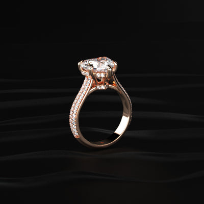 Heart Shaped Hidden Halo Engagement Ring | Earthly Jewels