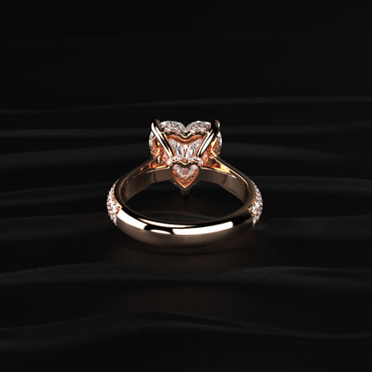 Heart Shaped Hidden Halo Engagement Ring