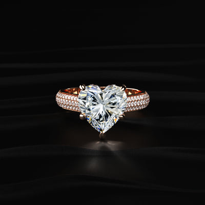 Heart Shaped Hidden Halo Engagement Ring | Earthly Jewels