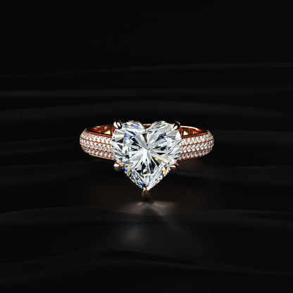 Heart Shaped Hidden Halo Engagement Ring