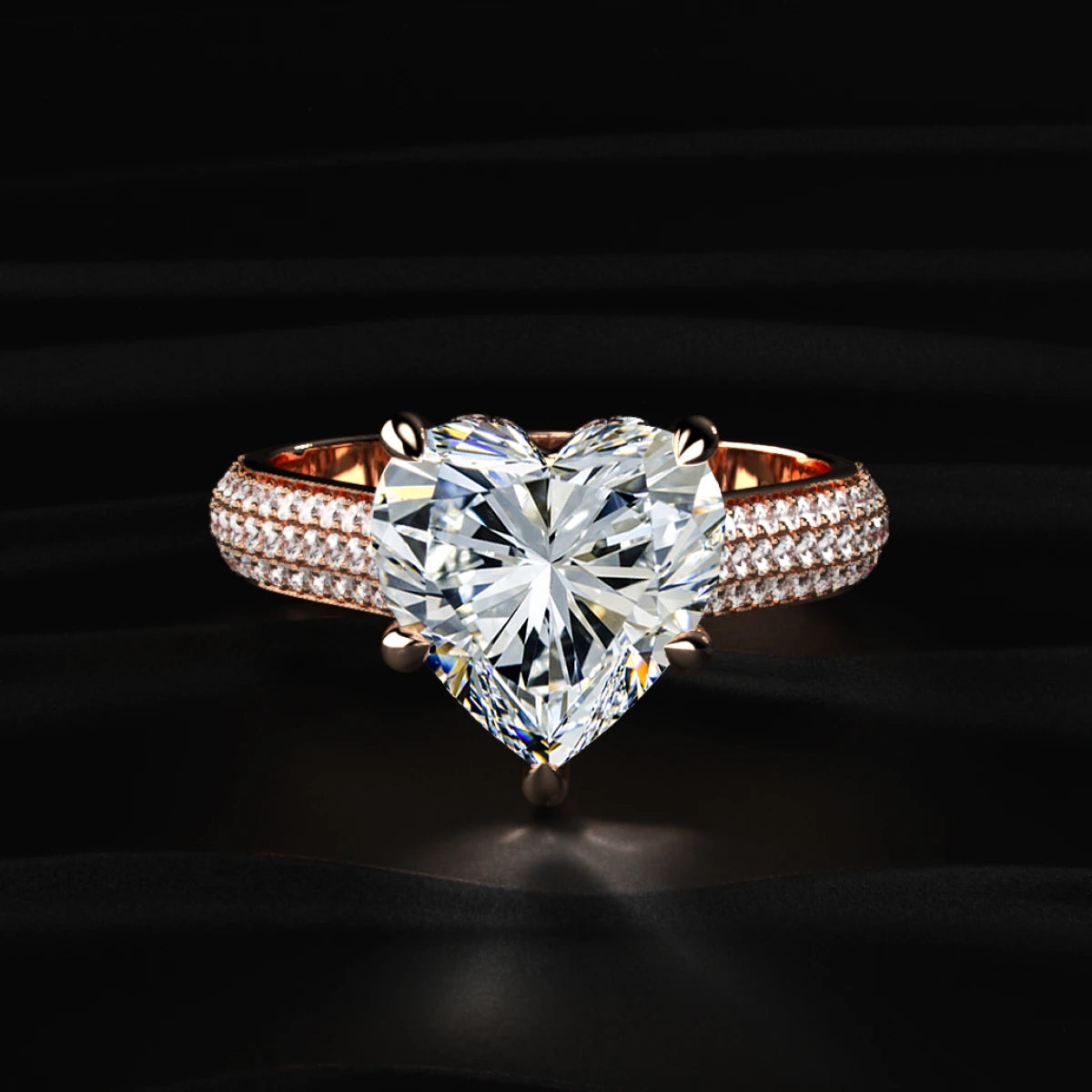 Heart Shaped Hidden Halo Engagement Ring | Earthly Jewels