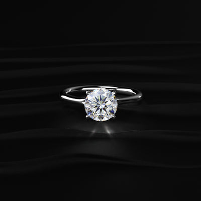 2ct Round Solitaire Engagement Ring With Mystique Stone | Earthly Jewels