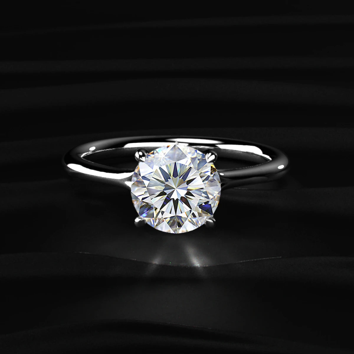 2ct Round Solitaire Engagement Ring With Mystique Stone | Earthly Jewels