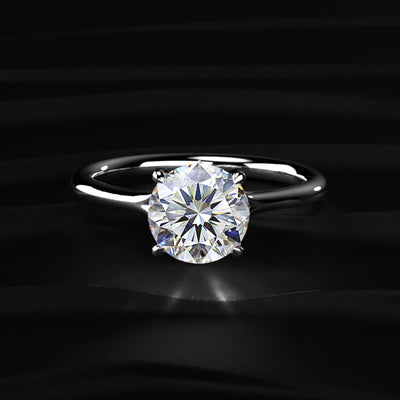 2ct Round Solitaire Engagement Ring With Mystique Stone | Earthly Jewels