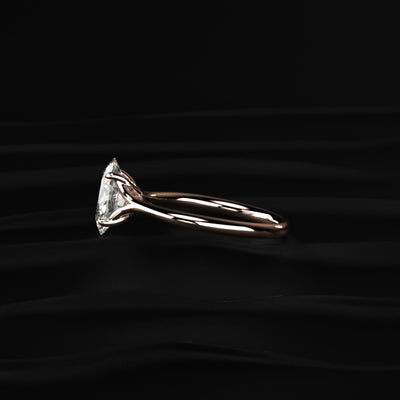 Oval Solitaire Engagement Ring With Mystique Stone | Earthly Jewels