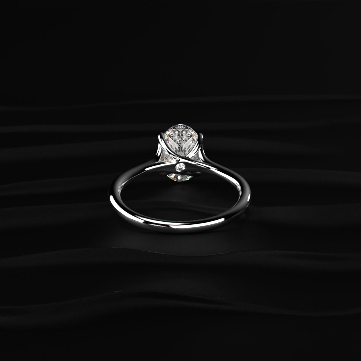 Oval Solitaire Engagement Ring With Mystique Stone