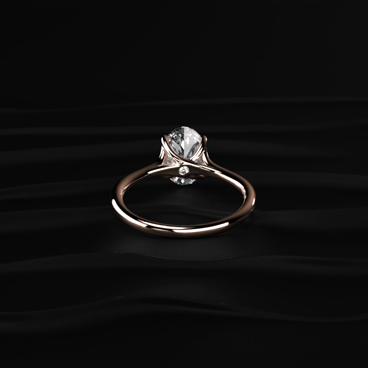 Oval Solitaire Engagement Ring With Mystique Stone | Earthly Jewels