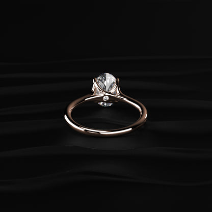 Oval Solitaire Engagement Ring With Mystique Stone | Earthly Jewels