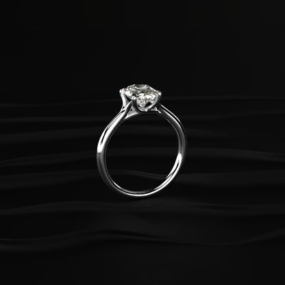 Oval Solitaire Engagement Ring With Mystique Stone