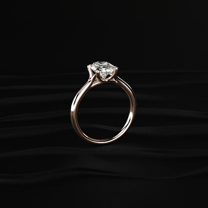 Oval Solitaire Engagement Ring With Mystique Stone | Earthly Jewels