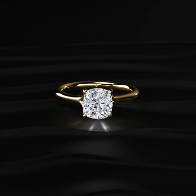 Cushion Solitaire Split Shank Engagement Ring | Earthy Jewels