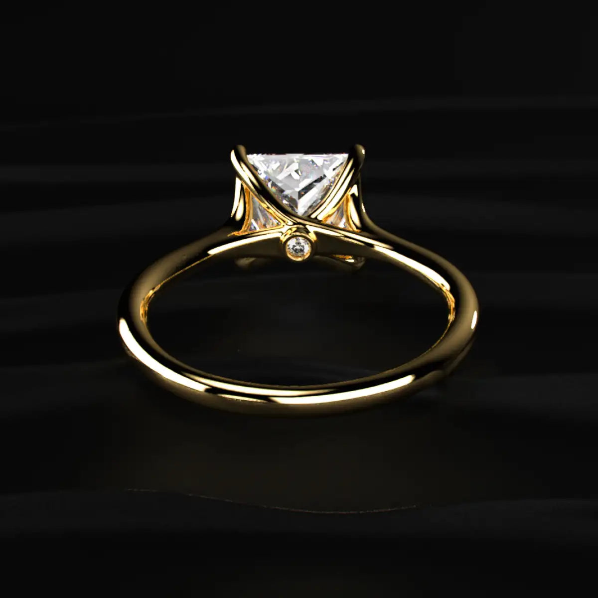 Princess Solitaire Split Shank Engagement Ring | Earthly Jewels