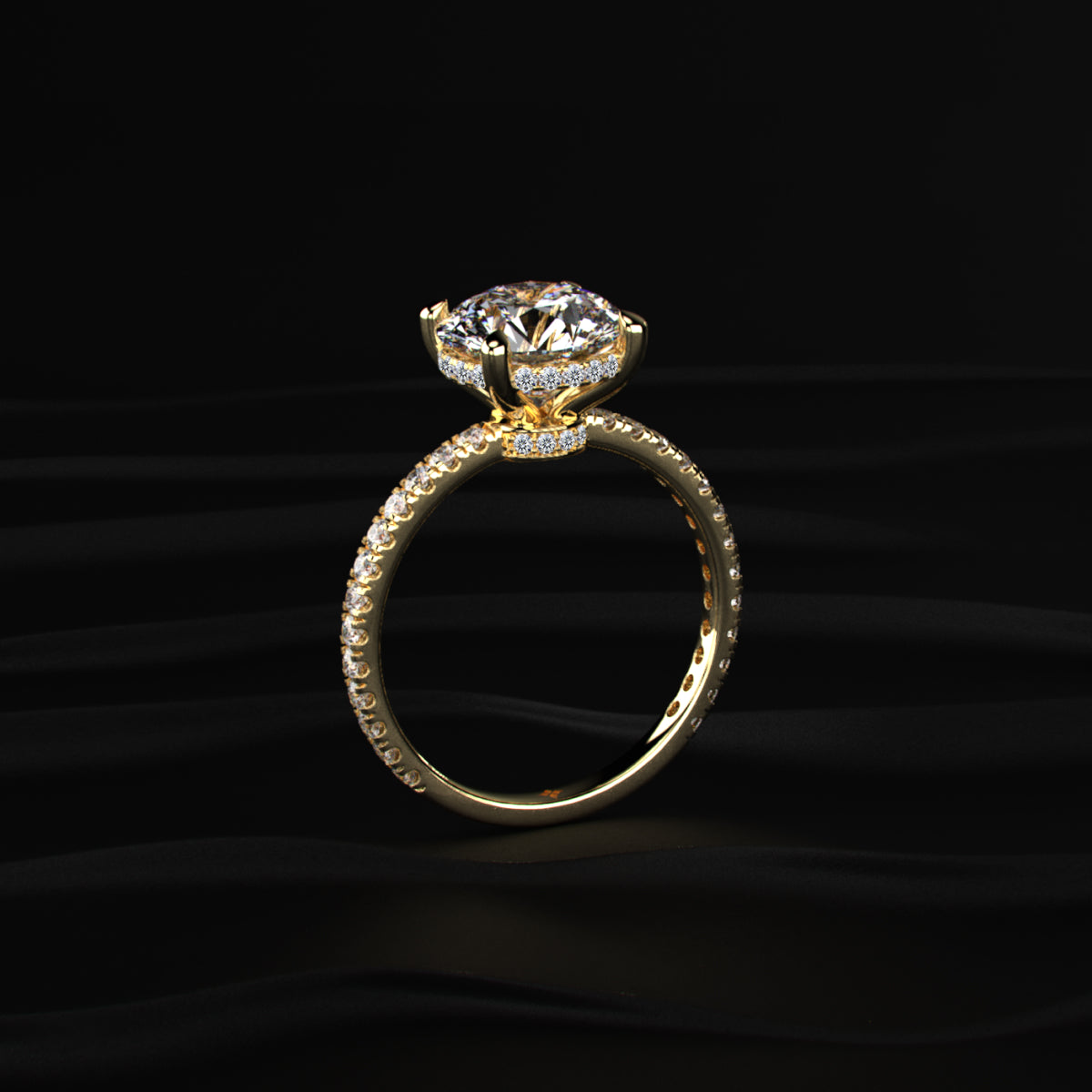 Round Diamond Ring With Hidden Halo | Earthly Jewels