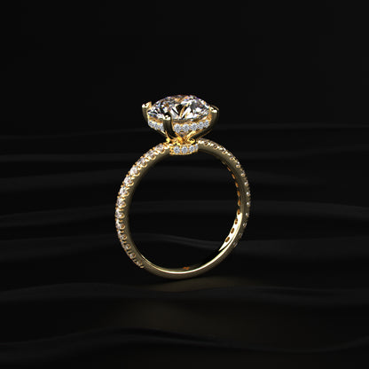 Round Diamond Ring With Hidden Halo | Earthly Jewels