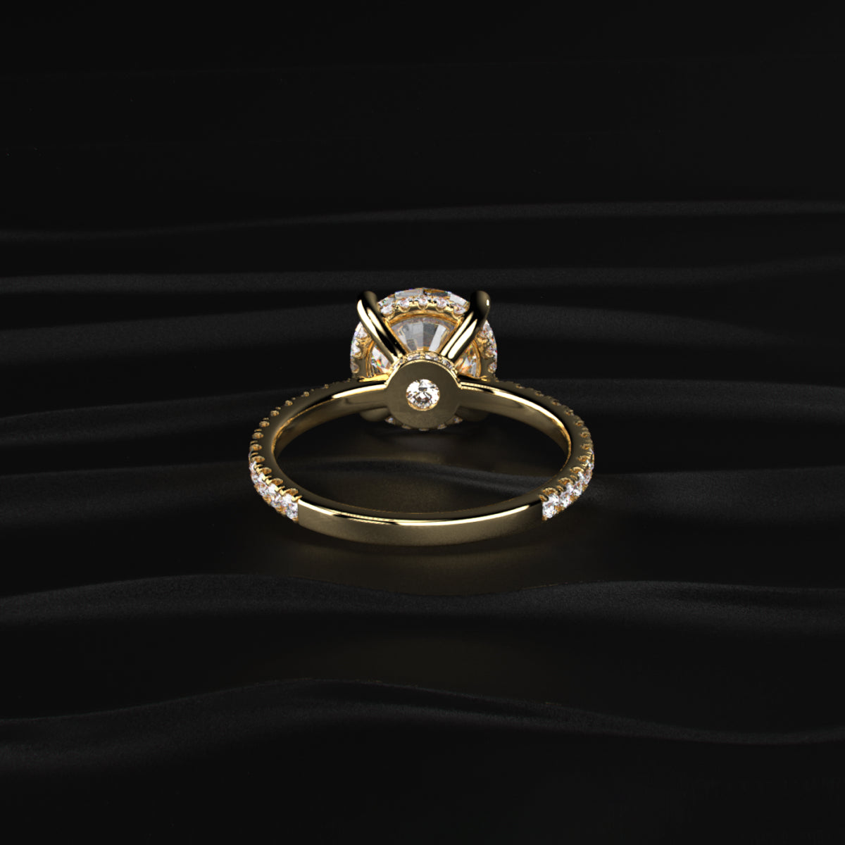 Round Diamond Ring With Hidden Halo