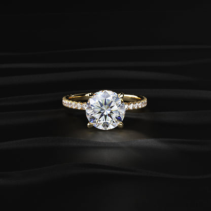Round Diamond Ring With Hidden Halo