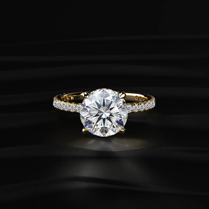 Round Diamond Ring With Hidden Halo | Earthly Jewels #diamond-shape_round