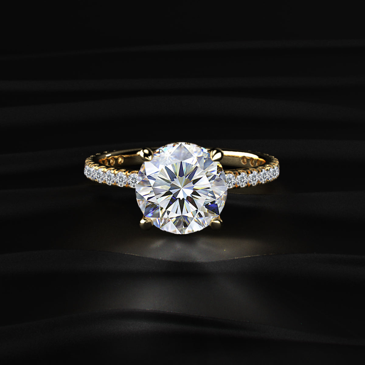 Round Diamond Ring With Hidden Halo | Earthly Jewels