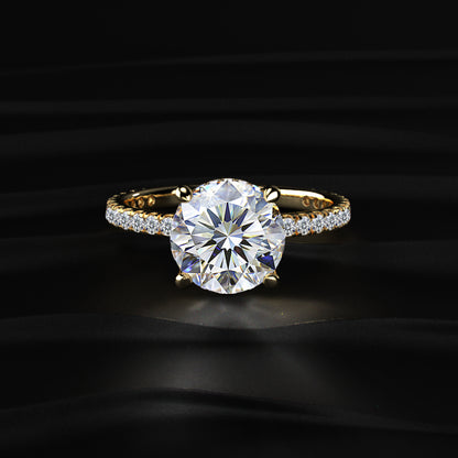 Round Diamond Ring With Hidden Halo | Earthly Jewels