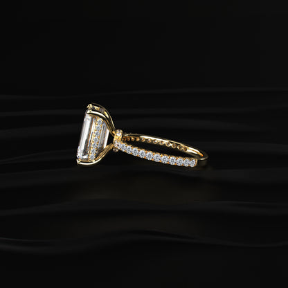 Radiant Engagement Ring Hidden Halo | Earthly Jewels