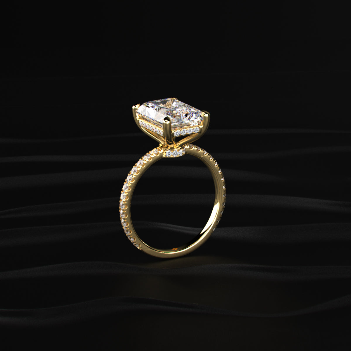 Radiant Engagement Ring Hidden Halo | Earthly Jewels