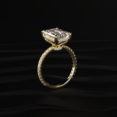 Radiant Engagement Ring Hidden Halo | Earthly Jewels
