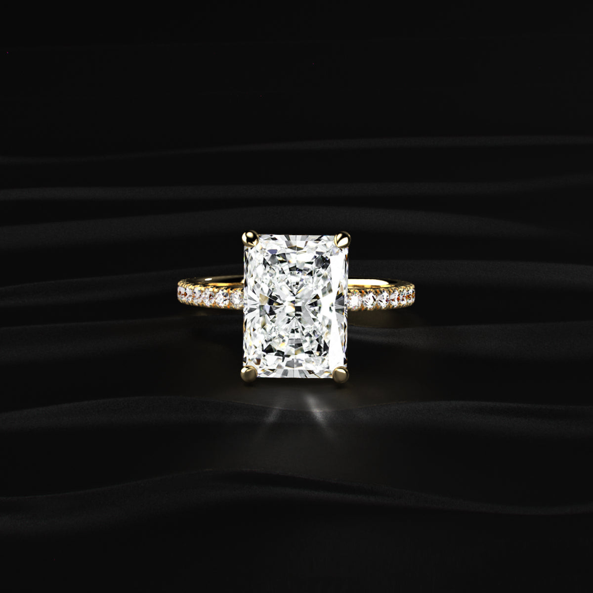 Radiant Engagement Ring Hidden Halo | Earthly Jewels