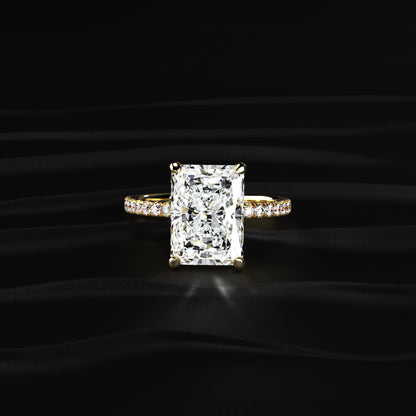 Radiant Engagement Ring Hidden Halo | Earthly Jewels