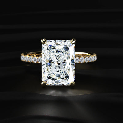 Radiant Engagement Ring Hidden Halo | Earthly Jewels