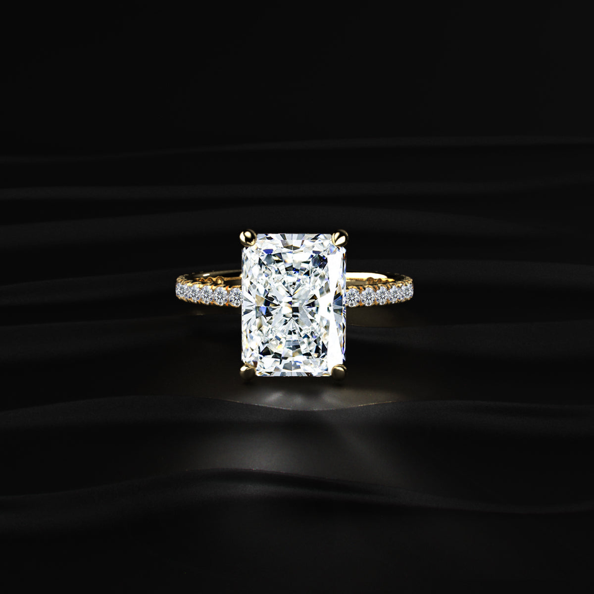 Radiant Engagement Ring Hidden Halo | Earthly Jewels